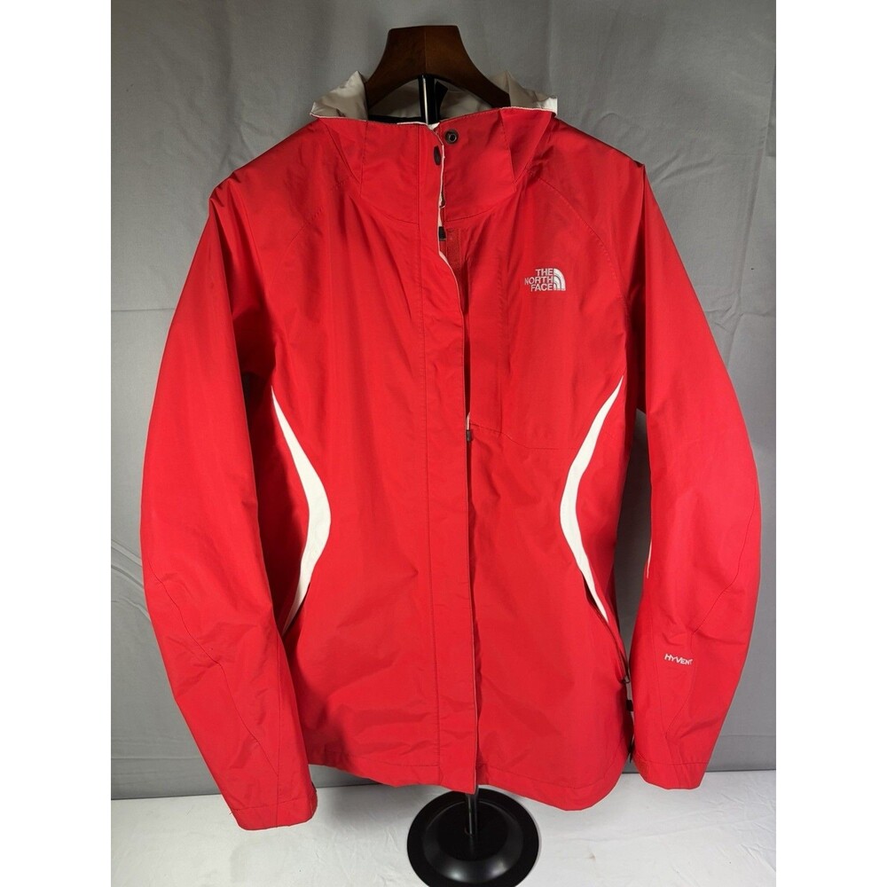 The North Face Womens HyVent Nylon Red/White Colored Jacket XL